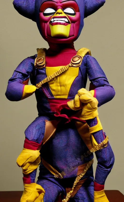 Image similar to photo of ventriloquist dummy thanos ( marvel ) ventriloquist dummy. photo. 4 k. photo. ventriloquist dummy. hq