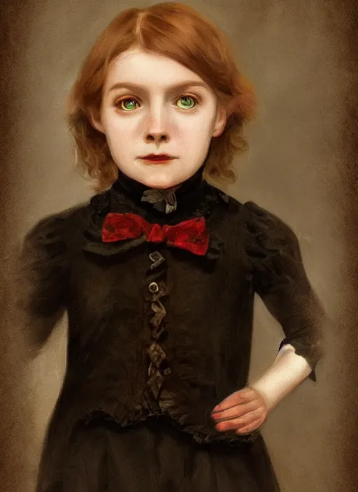 Prompt: portrait of an evil victorian child, digital art, trending on artstation