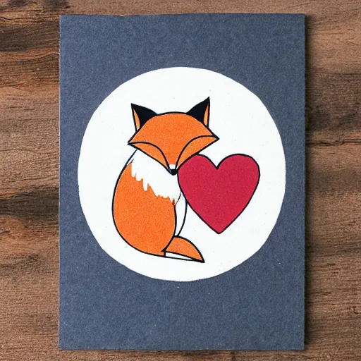 Image similar to fox cute love heart illustration