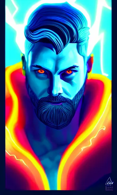 Prompt: the god zeus, lightning, concept art, sharp focus, portrait, colorful, cinematic lighting, trending on artstation, by emylie boivin and kyle herring