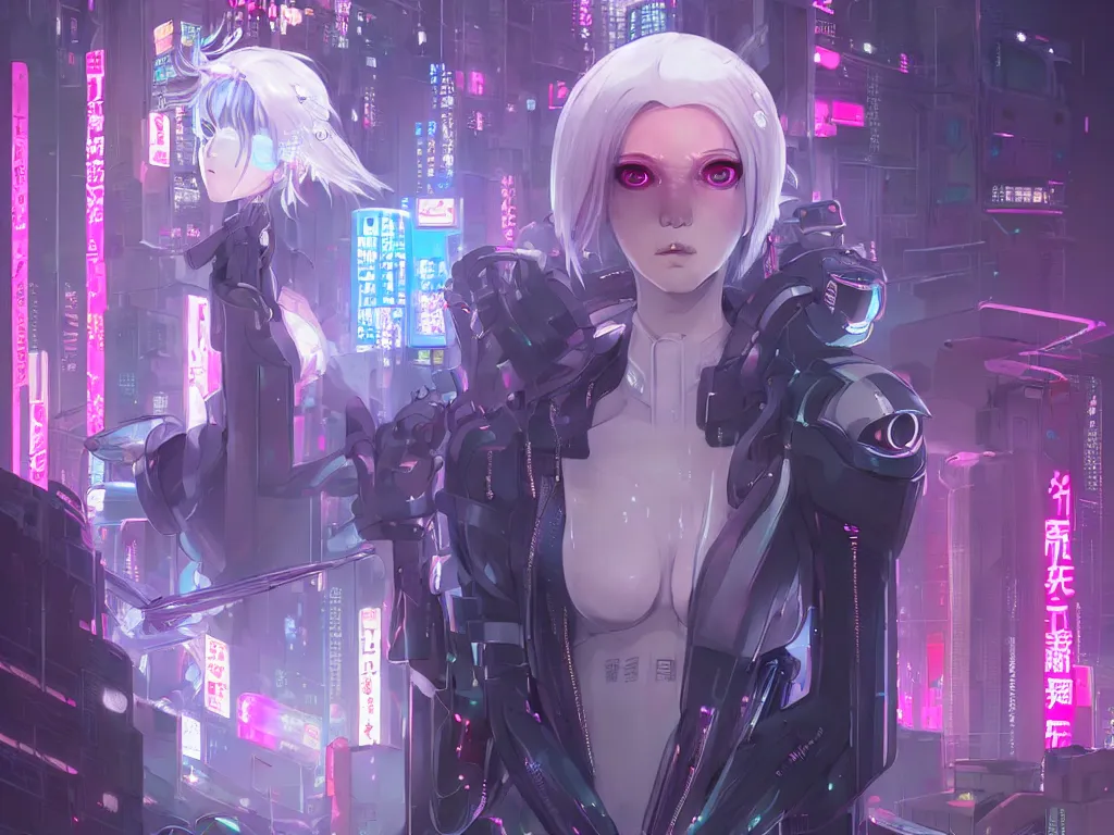 AI Art: cyberpunk inspired anime girl by @PARADOX