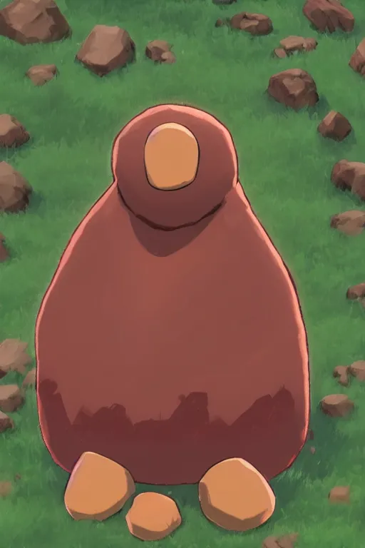 Prompt: an in game portrait of diglett from the legend of zelda breath of the wild, breath of the wild art style.