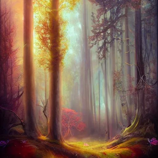 Prompt: forest in the morning light by Anna Dittman