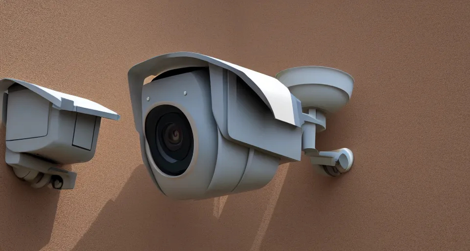 Image similar to security cameras gain sentience, pixar movie still, official media, 4 k hd, by bill presing h 9 6 0