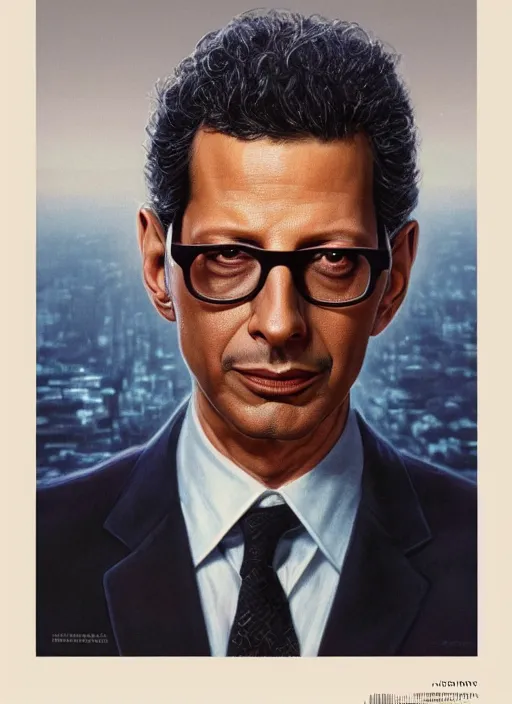 Image similar to portrait of jeff goldblum in the fly ( 1 9 8 6 ), depth of field, soft focus, highly detailed, intricate, realistic, national geographic cover, soft glow, textured, artstation, concept art, sharp focus, illustration, art by artgerm and greg rutkowski and earl norem
