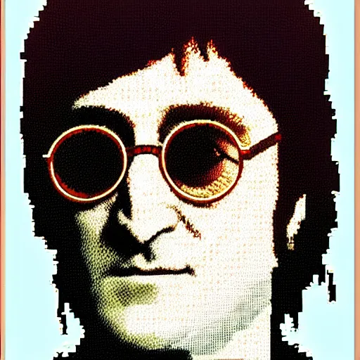 Image similar to John Lennon, pixel art