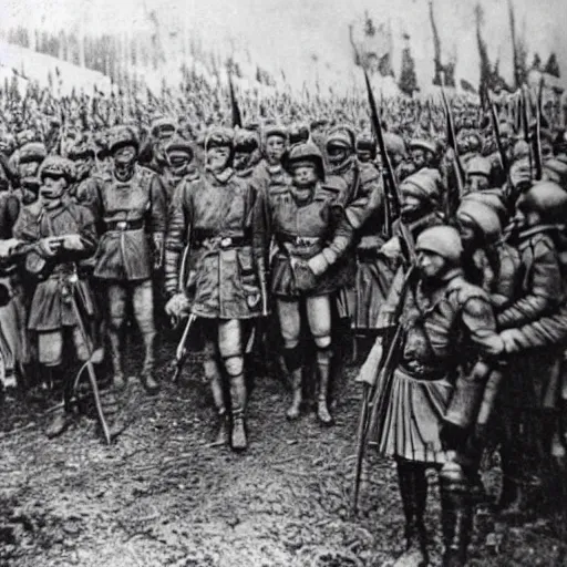 Image similar to photograph of Ukraine conquering Russia