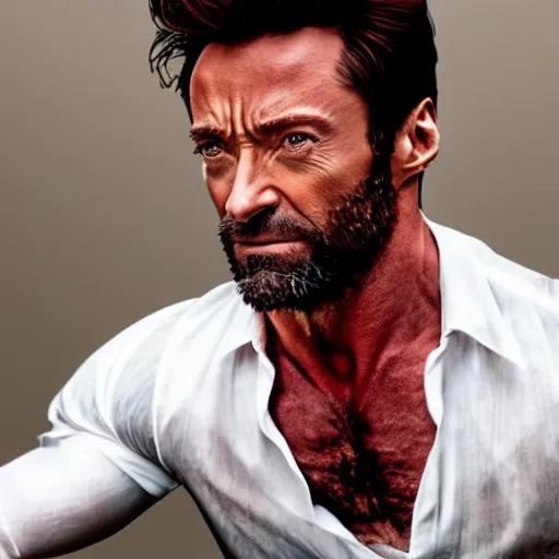 Prompt: Hugh Jackman as wolverine 4K quality