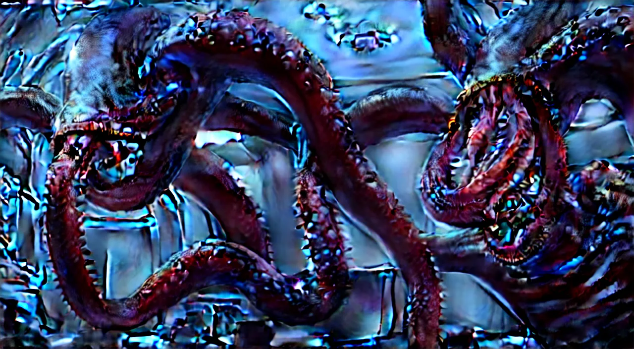 Image similar to gary busey, tentacles, alien ( 1 9 7 9 ), body horror, unreal engine, octane render, depth of field, cycles render, hd