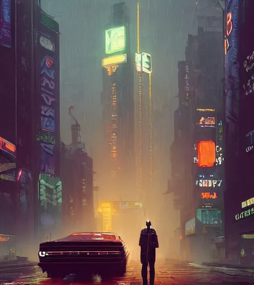 Image similar to new york city portrait of furry anthro anthropomorphic stylized cat head android service droid robot machine fursona wearing gloomy rainy screenshot from the video game cyberpunk 2077 digital art by Greg Rutkowski, Simon Stalenhag, christopher nolan trending on Artstation, CGSociety