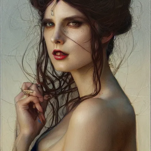 Image similar to a painting in the style of donato giancola, and in the style of tom bagshaw, and in the style of charles dulac. smooth, sharp focus, semi - realism, symmetry.