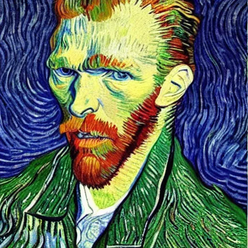 Image similar to giga chad portrait, van gogh style