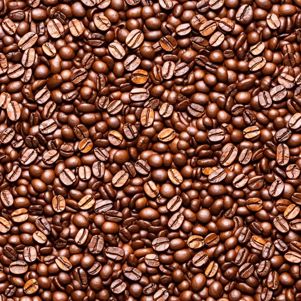 Image similar to top-down view of coffee beans on top of a wooden table, 4k, photorealistic