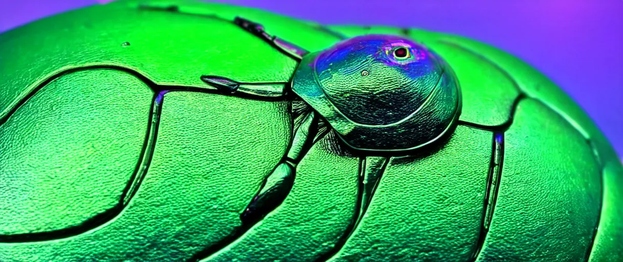 Image similar to high quality close-up photo scarab!! crystal iridescent gorgeous hyperdetailed moody green lighting low angle hd 8k sharp shallow depth of field