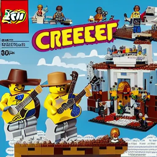 Image similar to Box art of a LEGO set for Credence Clearwater Revival