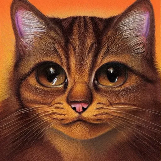 Prompt: a vibrant rendition of a completely brown brown brown brown cat by disney, Disney , detailed, realistic, cute