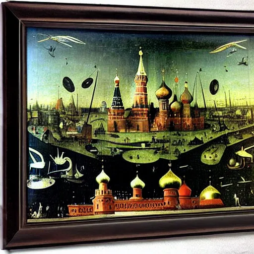 Prompt: moscow by hieronymus bosch