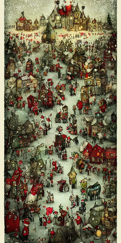 Prompt: a vintage christmas day parade by alexander jansson