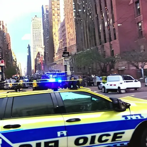 Prompt: news real of a police chase. Nyc streets