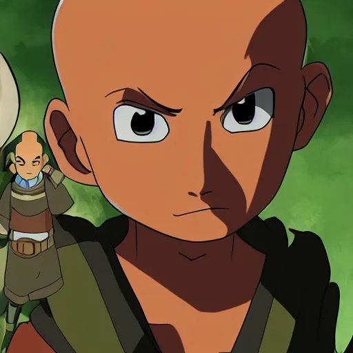 Prompt: Avatar Aang in the style of Studio Ghibli, detailed face