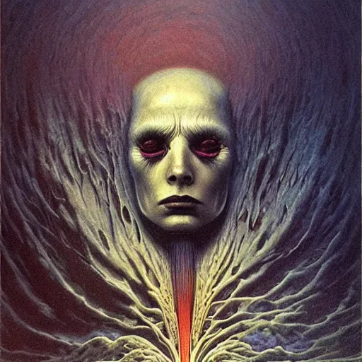 Image similar to an amazing masterpiece of art by gerald brom, Zdzisław Beksiński, z