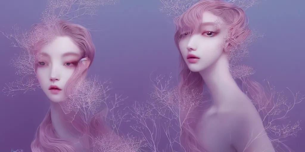 Image similar to breathtaking delicate winter creature by hsiao - ron cheng, pattern, bizarre compositions, exquisite detail, pastel colors, 8 k