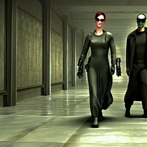 Image similar to film still of The Matrix by Pixar