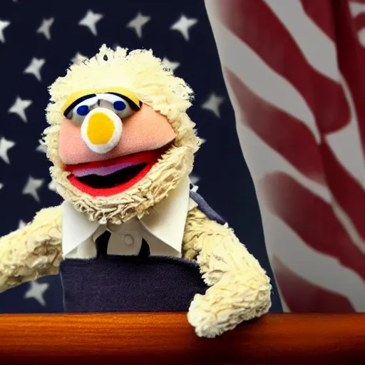Prompt: joe Biden as a muppet, 4k, very detailed