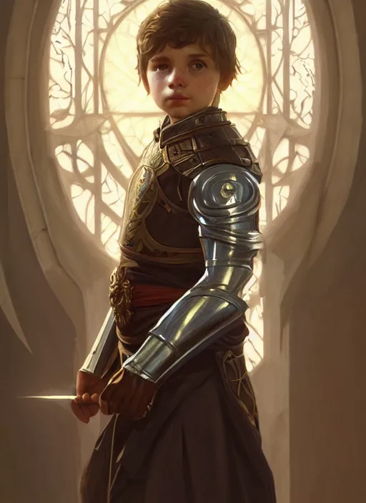 Image similar to perfectly - centered - portrait of a templar kid, intricate, highly detailed, digital painting, artstation, concept art, smooth, sharp focus, illustration, unreal engine 5, 8 k, art by artgerm and greg rutkowski and alphonse mucha