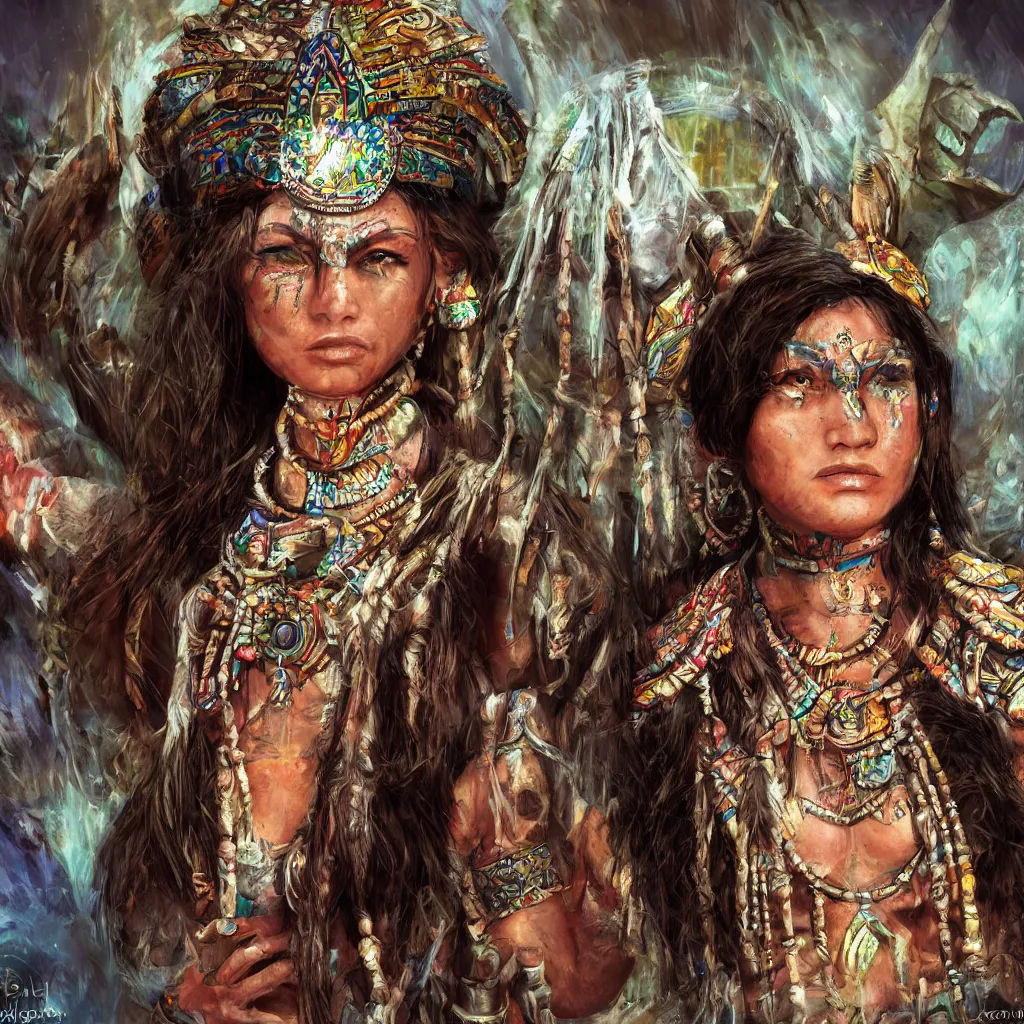 Image similar to mayan priestess, sharp focus, concept art, realistic, game art