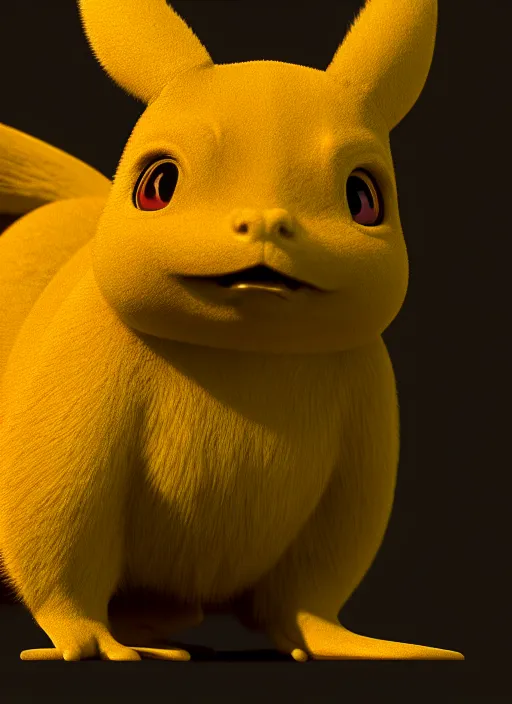 Prompt: closeup portrait of pickachu, depth of field, zeiss lens, detailed, symmetrical, centered, fashion photoshoot, by Annie Leibovitz and Steve McCurry, Breathtaking, 8k resolution, extremely detailed, beautiful, establishing shot, artistic, hyperrealistic fur, octane render