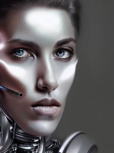 Image similar to a stunning portrait of a bionic cyborg person from 2 0 7 0 s, ultra detail, professional digital art, master study, trending on artstation