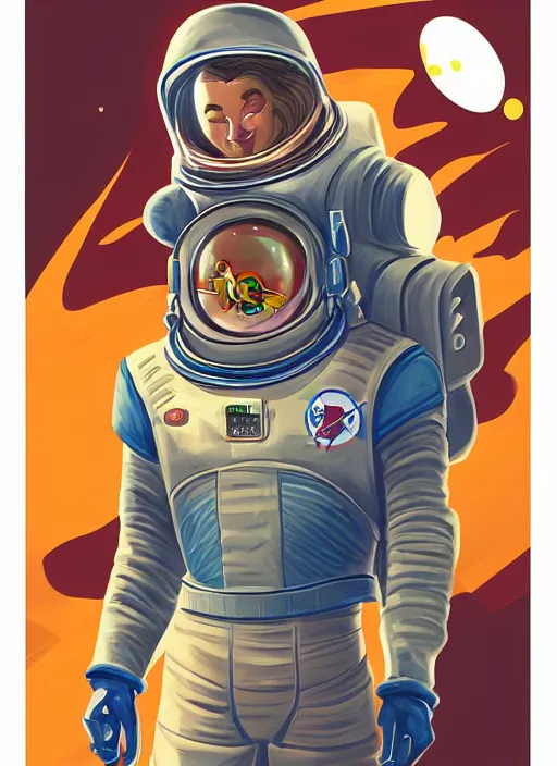 Image similar to Retro Astronaut Warrior, digital art, trending on Artstation