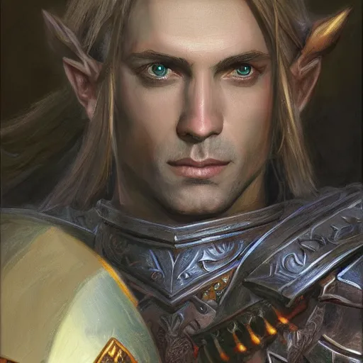 Image similar to link as a realistic fantasy d & d knight, closeup portrait art by donato giancola and greg rutkowski, realistic face, digital art, trending on artstation