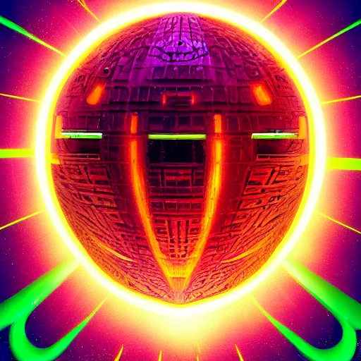 Image similar to Very highly detailed Cybertronic Watermelon space ship. Realistic Concept digital art, epic dimensional light