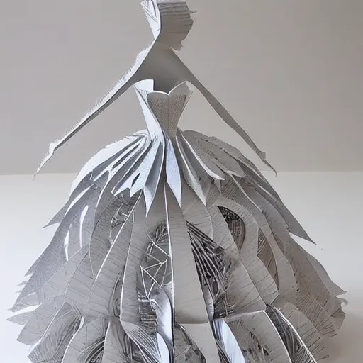 Image similar to cut paper sculpture of cinderella in her ball gown