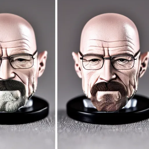 Image similar to Walter White amiibo, product photo, studio lighting