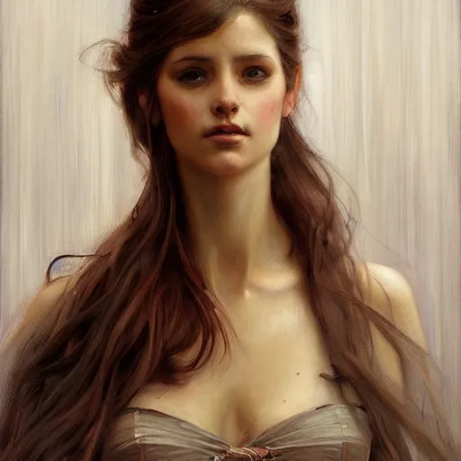 Image similar to a painting in the style of charlie bowater, and in the style of donato giancola, and in the style of john william waterhouse. smooth, sharp focus, semi - realism.