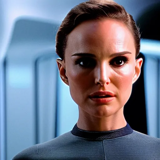 Image similar to Natalie Portman in Star Trek, (EOS 5DS R, ISO100, f/8, 1/125, 84mm, crisp face, prime lense)