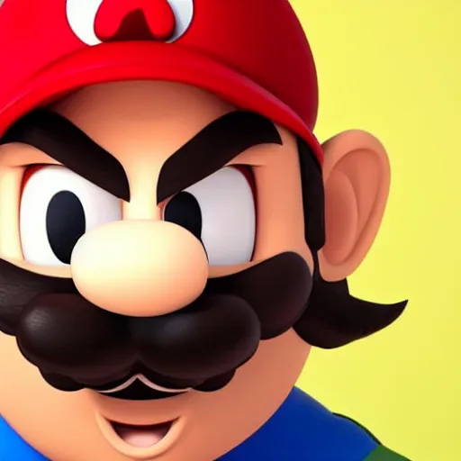 Prompt: photo of a dark haired man with long face, dark brown eyes and eyelashes, moustache, long nose, stubble wearing mario outfit