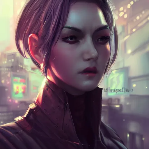 Image similar to cool cyberpunk style lady, elegant, very detailed, realistic face, detailed face, matte, tonemapping, bbwchan, perfection, 4 k, atmospheric, cushart krenz