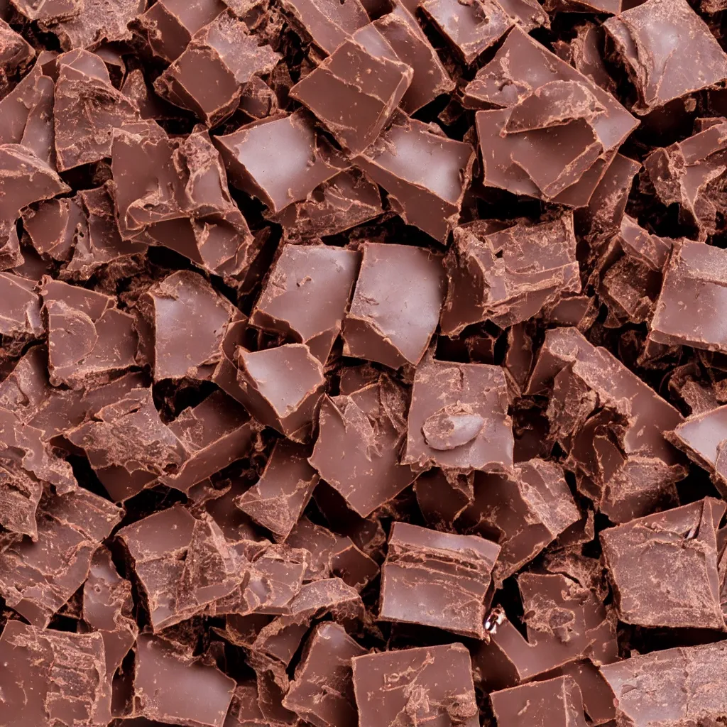 Image similar to close up view of chocolate on top of a wooden table, 8k, photorealistic, proper shading