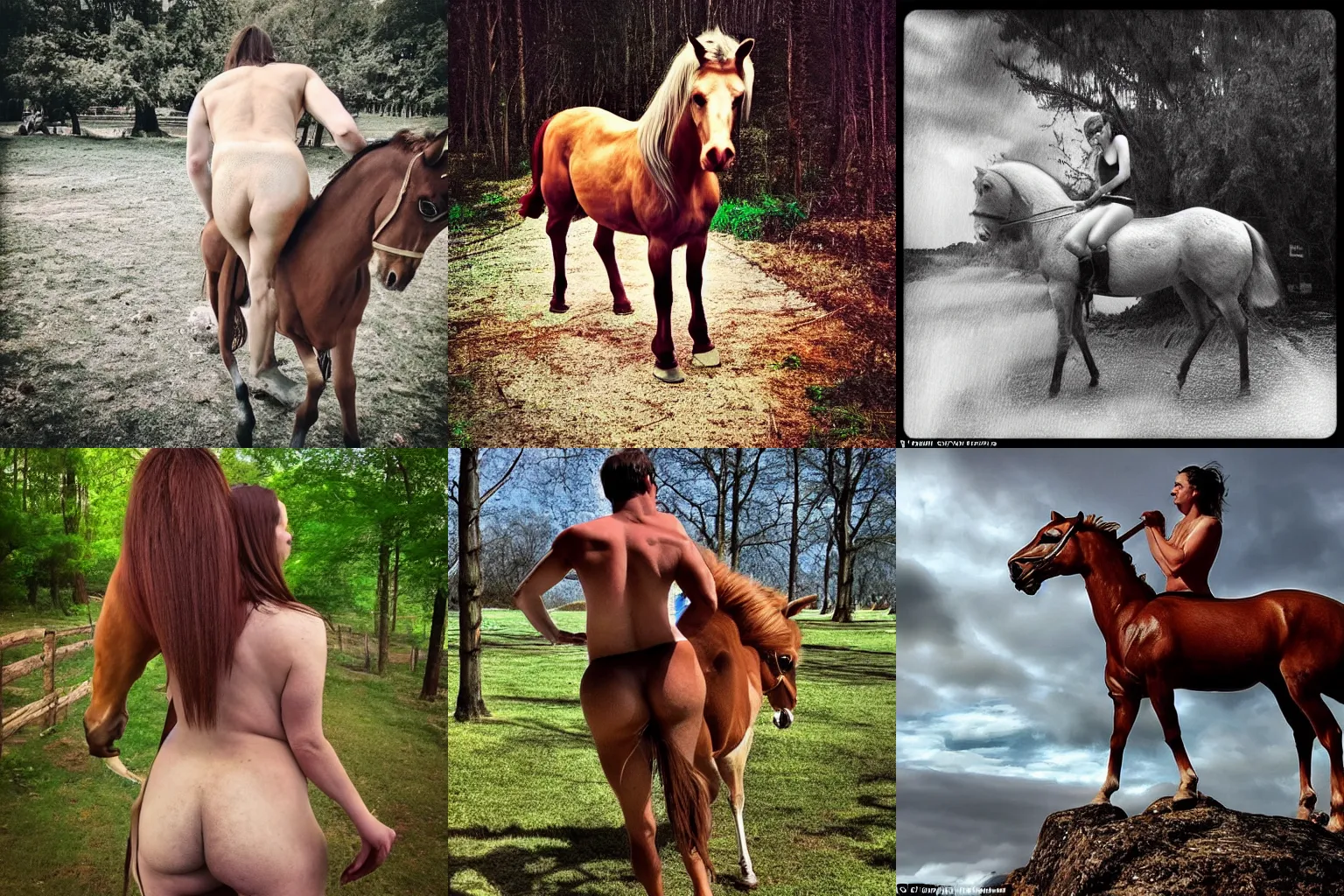 Prompt: a centaur, taken by a Iphone