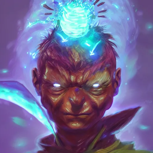 Image similar to anime portrait of a frog as a shaman yedi using dark force to eliminate trump as an anime antagonist by Stanley Artgerm Lau, WLOP, Rossdraws, James Jean, Andrei Riabovitchev, Marc Simonetti, and Sakimichan, trending on artstation