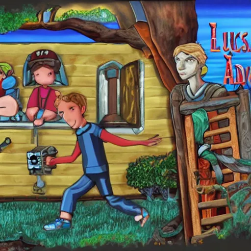 Prompt: Lucas Arts adventure game