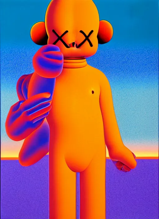 Image similar to help by shusei nagaoka, kaws, david rudnick, airbrush on canvas, pastell colours, cell shaded, 8 k