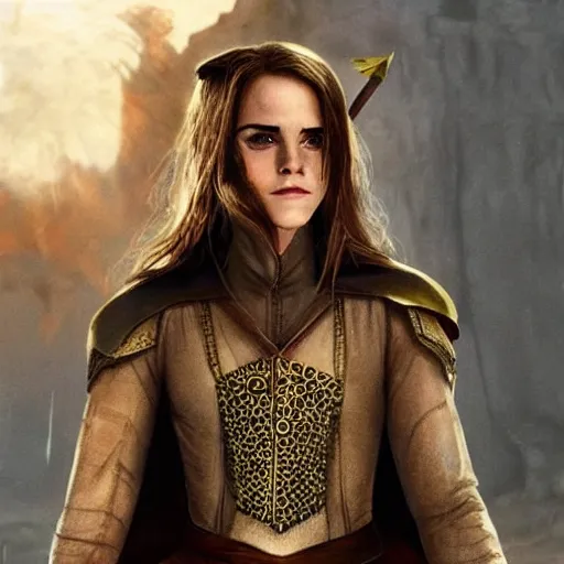 Image similar to emma watson as a dungeons and dragons wizard