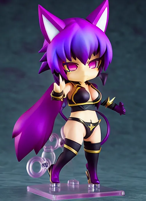 Prompt: arty kda ahri from league of legends nendoroid full body hyperdetalied, hero action pose, osamu tezuka, macoto takahashi, chibi, q posket, 8 k realistic, 3 d, cryengine, exquisite, two hands, focus, symmetrical face, artstation, frostbite 3 engine, cryengine