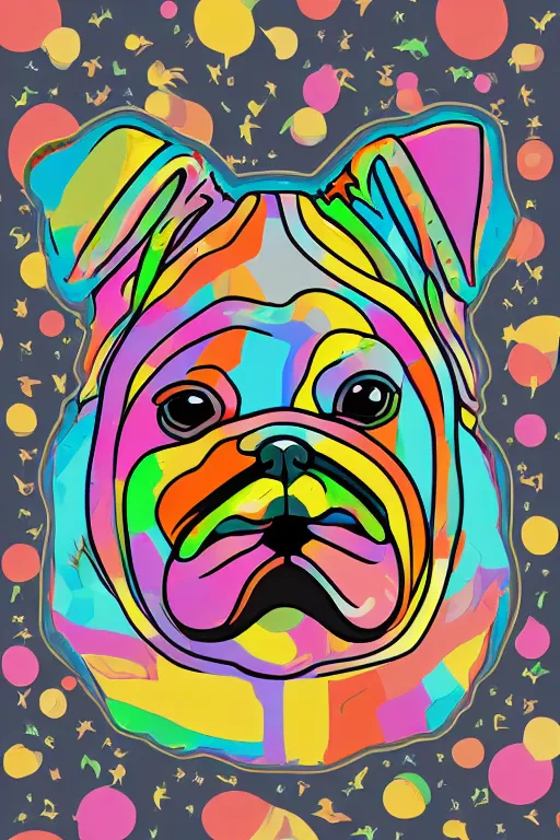 Image similar to Portrait of a big chungus pug, sticker, colorful, illustration, highly detailed, simple, smooth and clean vector curves, no jagged lines, vector art, smooth