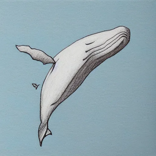 Image similar to “drawing of a flying whale by devin elle kurtz”